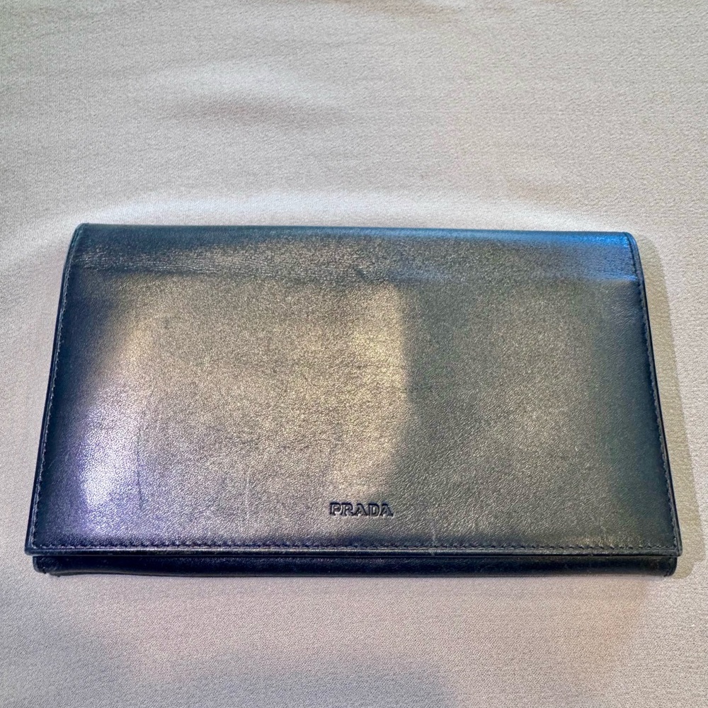 VINTAGE PRADA Black Leather Wallet